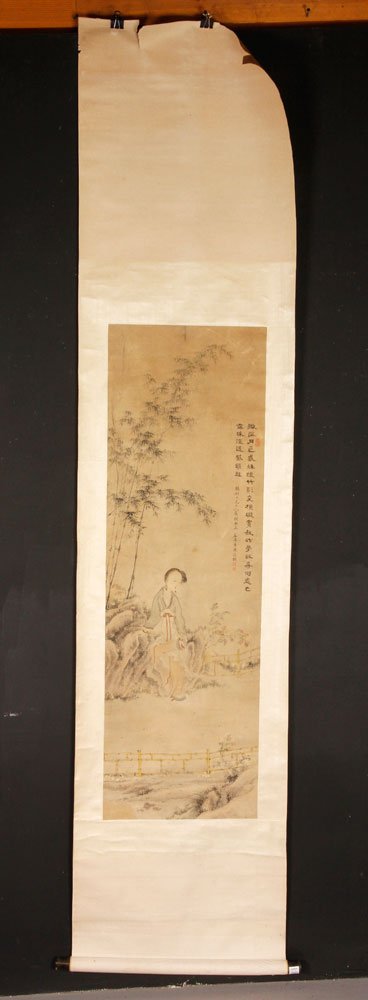Chinese Scroll Painting: Scroll painting, China, watercolor on paper. Provenance: From the family of Lawrence Mead, co-director of the International Student Association of Greater Boston was born in 1888. He joined the Intern