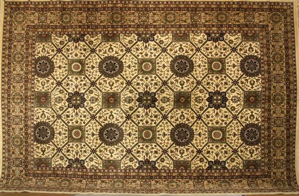 Indo Oushak Rug: Indo Oushak rug, hand woven, 12' 1" x 17' 10". Provenance: From a Beverly, MA collection.