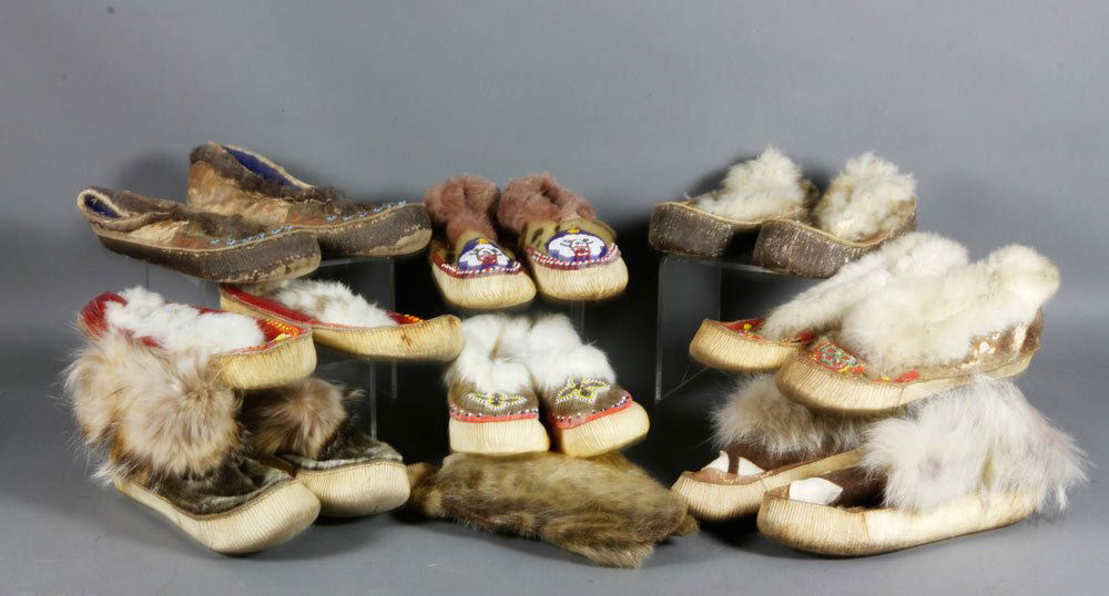 Collection of Inuit Boots: Collection of Inuit boots. Provenance: Sand Diego, CA estate.