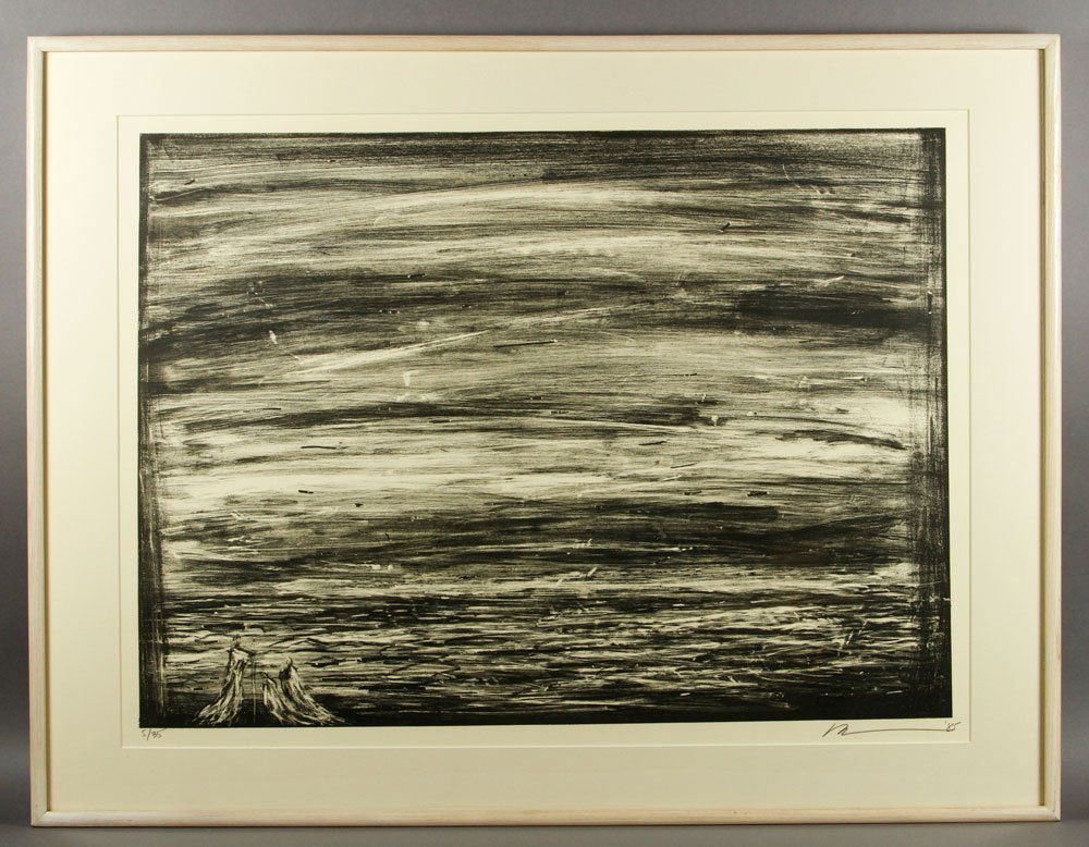 Wilson, "Parsifal," Lithograph: Robert Wilson (American, b. 1941), "Parsifal," lithograph, from a portfolio of 16 lithographs, on Japan paper, Act I, Plate 4, editioned 5/35 lower right, signed and dated lower right, 14 1/2" h x 21