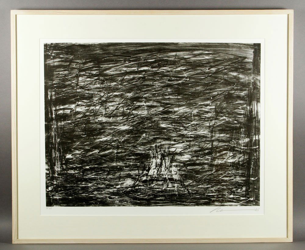 Wilson, "Parsifal," Lithograph: Robert Wilson (American, b. 1941), "Parsifal," lithograph, 1985, from a portfolio of 16 lithographs, on Japan paper, Act III, Plate 8, editioned 5/35 lower right, signed and dated lower right, 19 1/2"