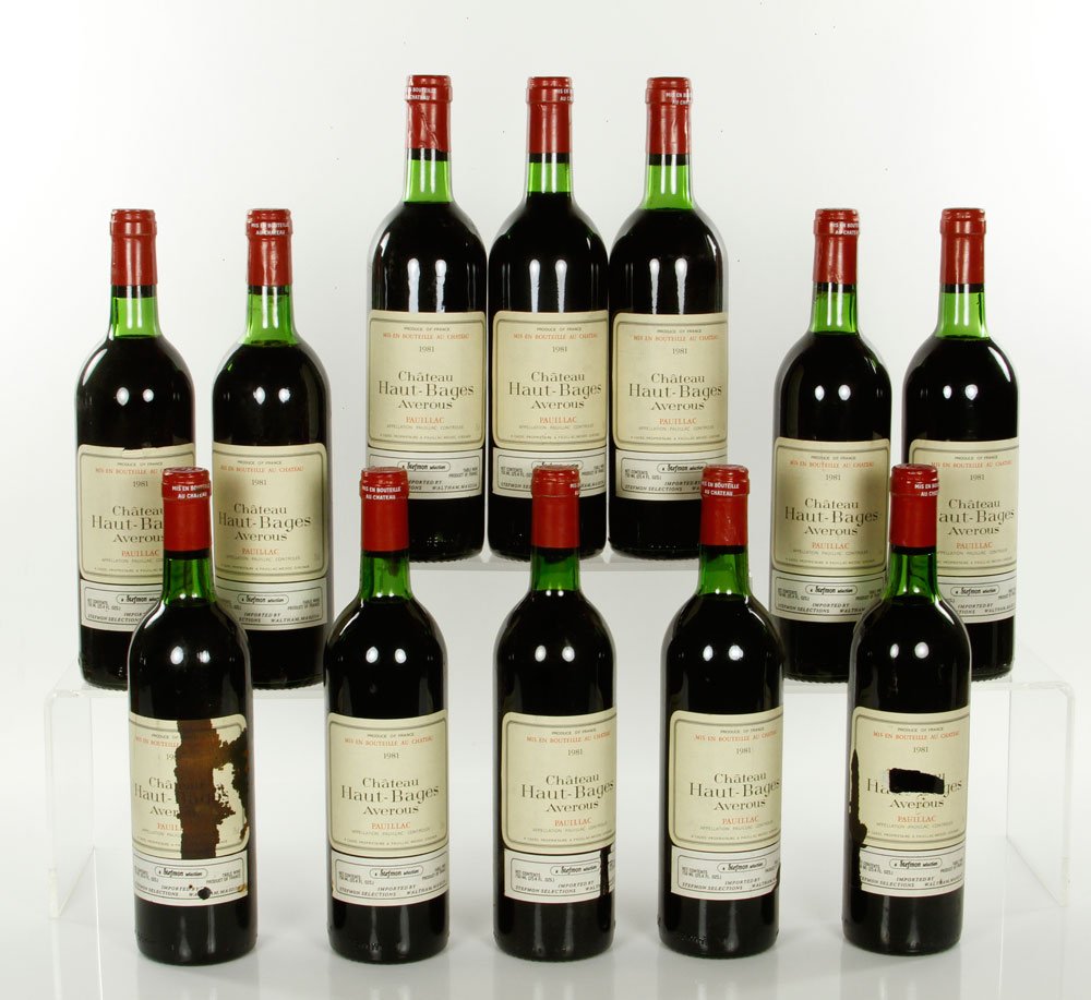 Case of 1981 Chateau Haut-Bages Pauillac: 1981 Chateau Haut-Bages Pauillac, one case. Provenance: From a Beacon Hill collector. Note: all wine must be picked up at 117 Elliott Street, Beverly, MA and cannot be shipped.
