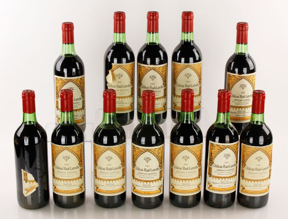 Case of 1982 Chateau Haut-Lamothe: Case of 1982 Chateau Haut-Lamothe Bordeaux. Provenance: From a Beacon Hill collector. Note: all wine must be picked up at 117 Elliott Street, Beverly, MA and cannot be shipped.