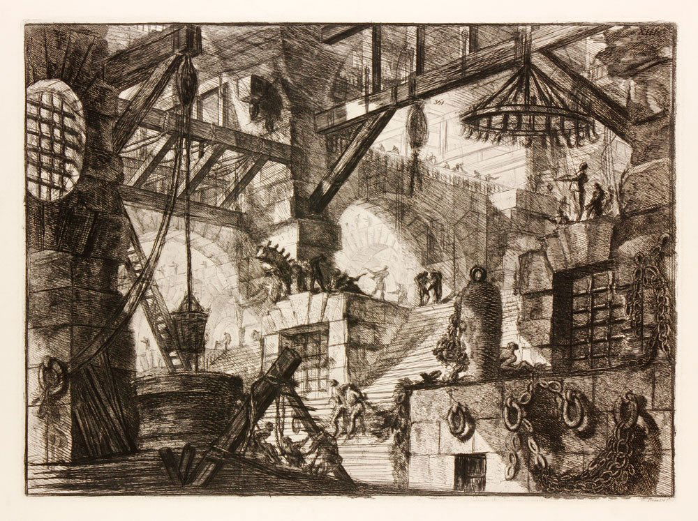 Piranesi, Prison (Carceri) Series, "The Well", Etching: Giovanni Battista Piranesi (Italian 1720-1778), "XIII The Well", one etching from The Prisons (Carceri d'invenzione or 'Imaginary Prisons'), a series of 16 prints produced in first and second states t