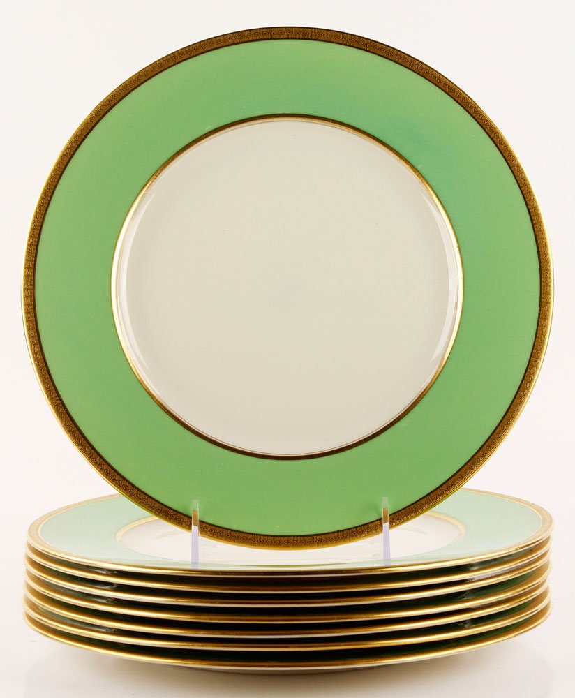 Lot of 8 Lenox Diner Plates: Lot of eight Lenox dinner plates, 10" dia. Provenance: From a California estate.