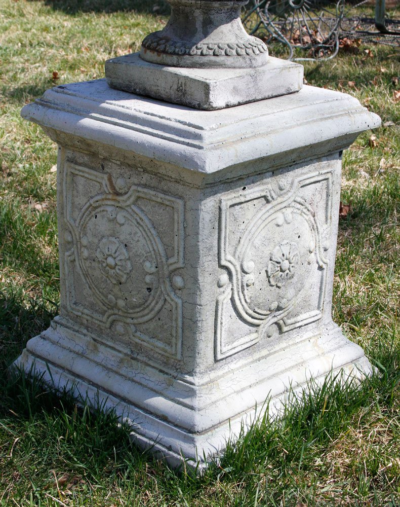 Geometric Rosette Pedestal: Geometric rosette pedestal, 19"h x 14 1/2"sq.