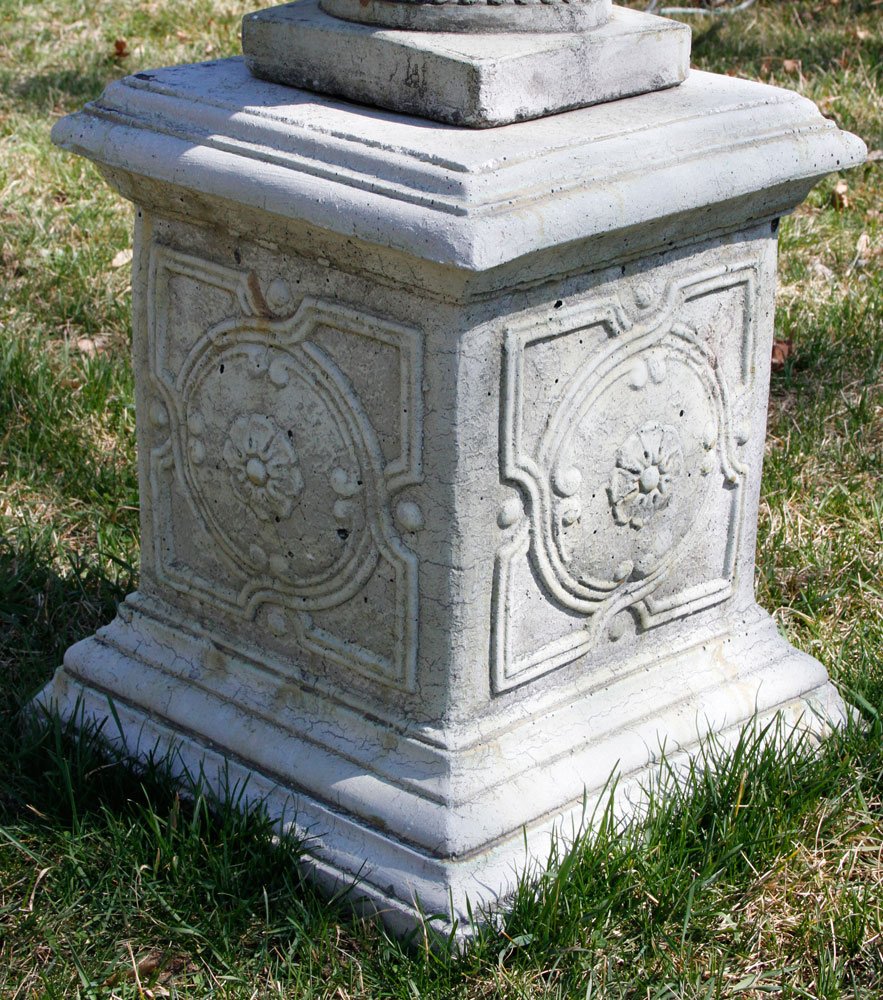 Geometric Rosette Pedestal: Geometric rosette pedestal, 19"h x 14 1/2"sq.