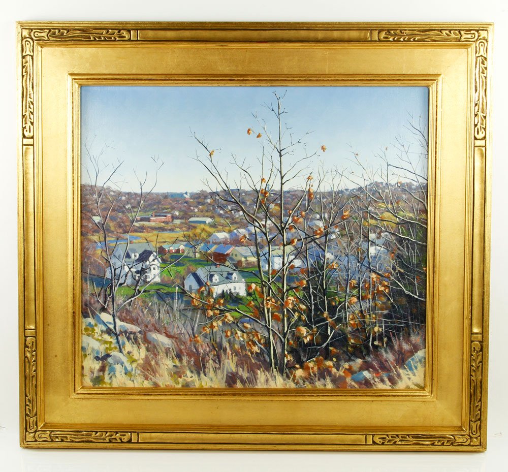 Curtis, Fall Landscape, O/C: David P. Curtis (American b. 1950-), fall landscape, oil on canvas, signed lower left, 18"h x 20"w (view), 24"h x 26"w. Provenance: FL Estate.