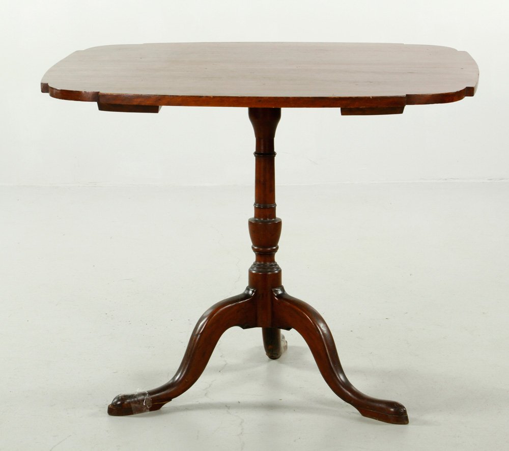 19th C. New England Tilt Top Table: 19th century, New England tilt top table, 48"h x 29" x 35" (top).