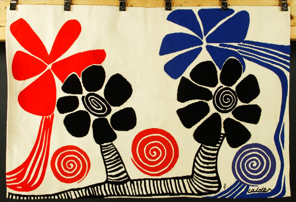 Calder, "The Bicentennial Tapestries: Les Palmiers,": Alexander Calder (American, 1898-1976), "The Bicentennial Tapestries: Les Palmiers," tapestry, signed and dated 1975, editioned 37/200, 40 1/2" h x 59" w. Provenance: From a Florida estate.
