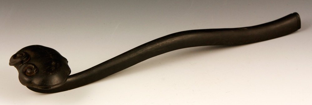 Chinese Zitan Wood Ruyi Scepter: Zitan wood ruyi scepter, China, 12 1/2"l.