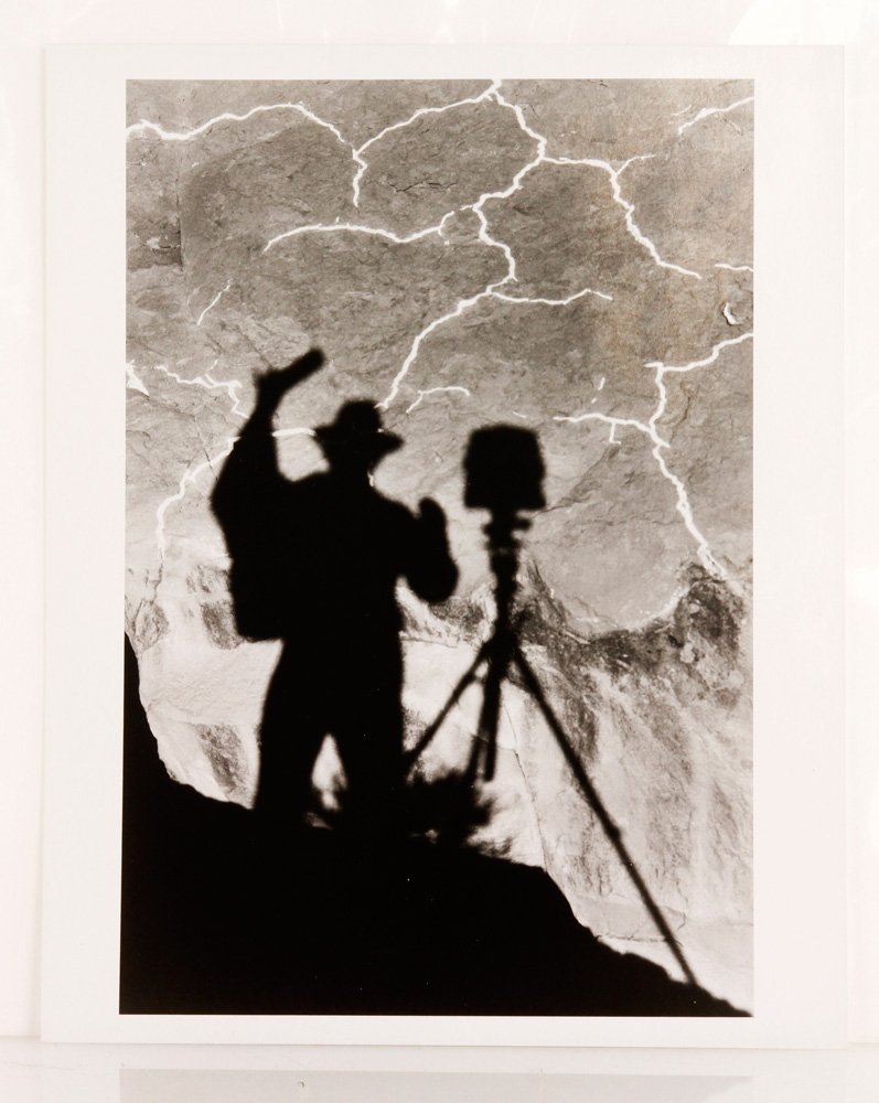 Attr. Adams, Self Portrait, Photograph: Attributed to Ansel Adams, self portrait, black and white photograph, unframed, 10" h x 8" w. Provenance: VA estate.