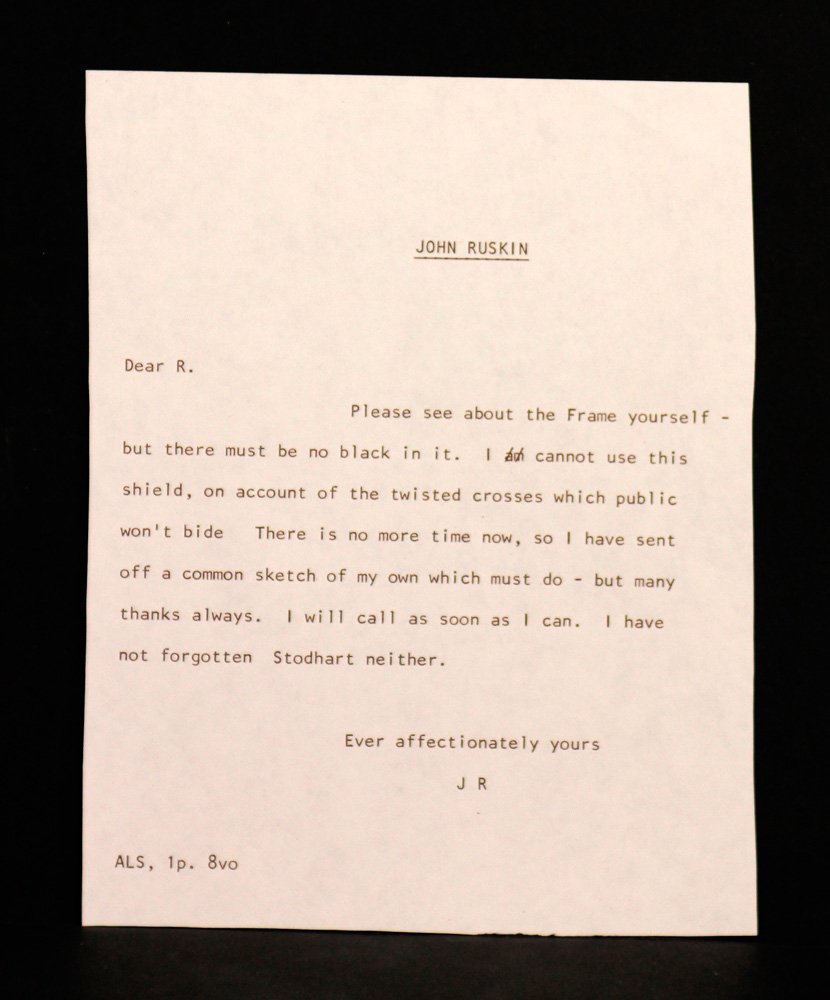 Lot of 13 Late 19th C. Letters: Lot of thirteen letters, late 19th century, including letters by William T Sherman, Edward Bellamy, Howard Pyle and John Ruskin. Provenance: MA estate.