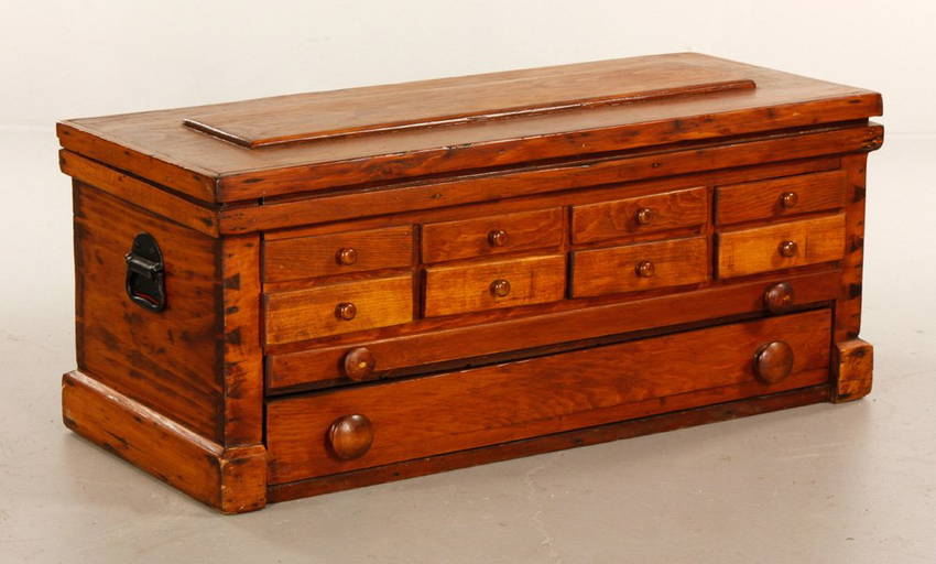Antique Country Pine Tool Chest