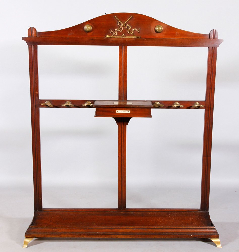 19th C. Golf Club Rack: 19th century, rare and unusual golf club rack, 52"h x 44 1/4"w x 6 1/2"d.
