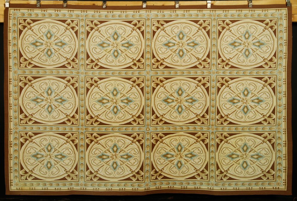 Aubusson Rug: Aubusson rug, 9' x 6'. Provenance: From a Massachusetts estate.