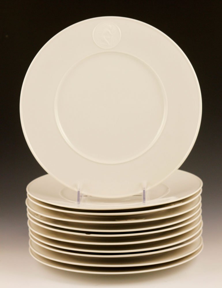 11 19th/20th C. KPM Plates: Lot of eleven late 19th/early 20th century KPM plates, with scepter mark on underside, 10 7/8" dia. Provenance: From a Massachusetts estate.