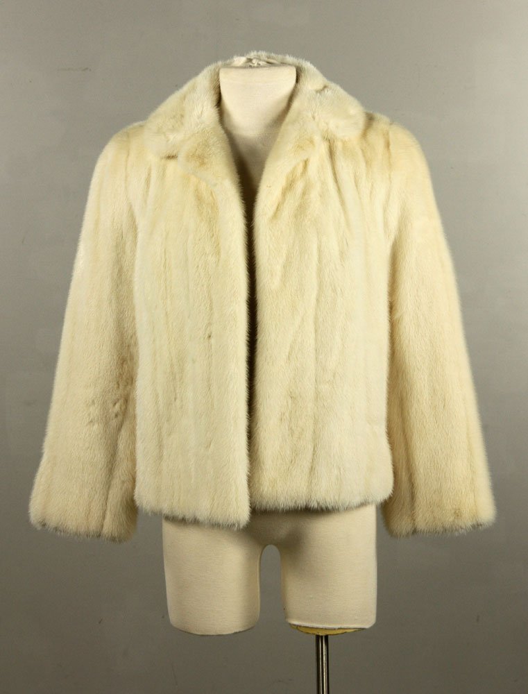 Donald Brooks White Mink Jacket: Donald Brooks white mink jacket, approximately size 4. Provenance: From a California collection.