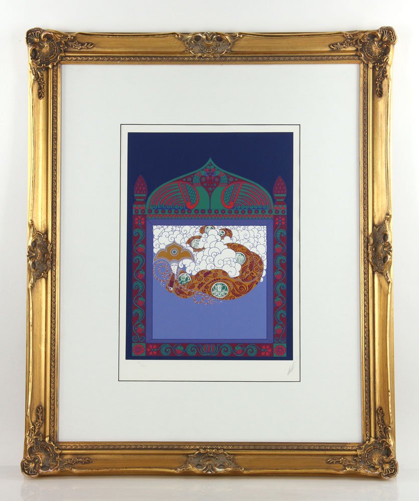 Erte, "Russian Fairytale", Serigraph: Romain de Tirtoff Erte (Russian-born French 1892-1990), "Russian Fairytale", serigraph on paper, central standing figure, signed din pencil lower right, published by Chicago Serigraphic Workshop, 1978