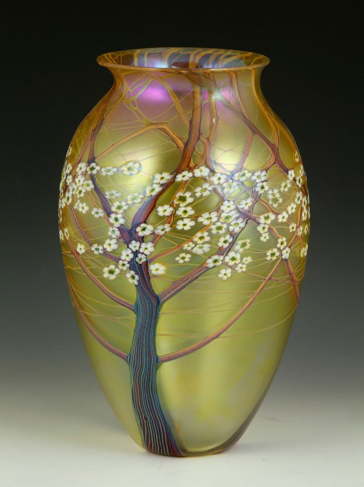 Orient & Flume Art Glass Vase: Orient & Flume vase, millifiori style, signed, 12"h. Provenance: From a MA estate.