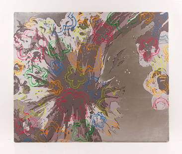 Brunet, "RMB-RMB," A/C: Fernanda Brunet (Mexican, b. 1964), "RMB-RMB," acrylic on canvas, signed, dated and titled verso "RMB-RMN 2002 F. Brunet," unframed, 19 3/4" h x 23 3/4" w. Provenance: From a Malibu, CA estate.