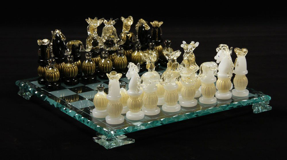 Italian Murano Glass Chess Set