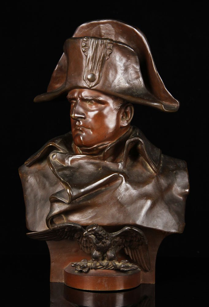 French 19th C. Sculpture of Napoleon, Bronze: French 19th century sculpture of General Napoleon, bronze, with foundry seal marks, signed "R Colombo 1885," 17 1/2" h x 12" w x 7" d. Provenance: From the unreserved estate of a prominent Los Angeles