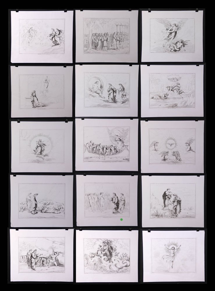 15 Bartolomeo Pinelli Etchings: Collection of fifteen Bartolomeo Pinelli etchings, all signed in plate lower left, 11" x 14" (plate), 15 1/4" x 18 1/2" (sheet). Provenance: From a NY estate.