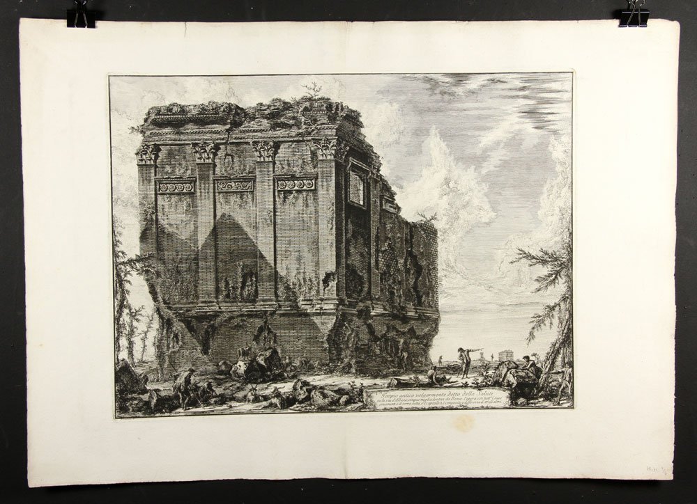 Piranesi, Tempio antico volgarmente detto della Salute,: Giovanni Battista Piranesi (Italian 1720-1778), Tempio antico volgarmente detto della Salute, etching, 1763, Hind 71, Focillon 776, state: Hind II/IV, 21 1/2"h x 31 1/2"w (sheet), 16"h x 21 3/4"w (pla