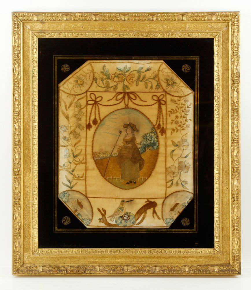 18th/19th C. American Embroidery on Silk (1 of 5)