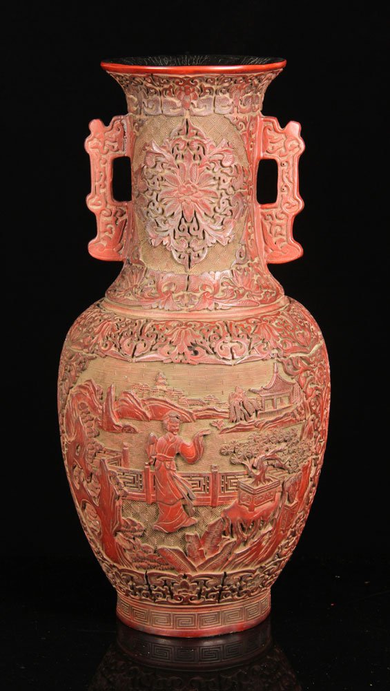 Chinese Red Lacquer Vase (1 of 5)