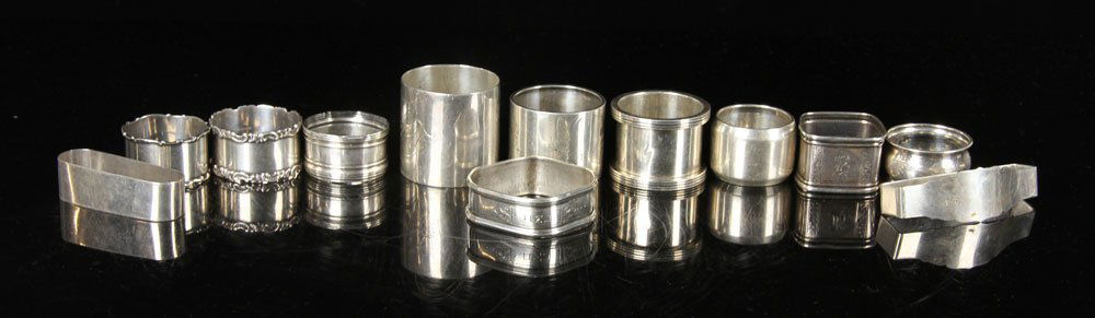 12 Sterling Napkin Rings (1 of 4)