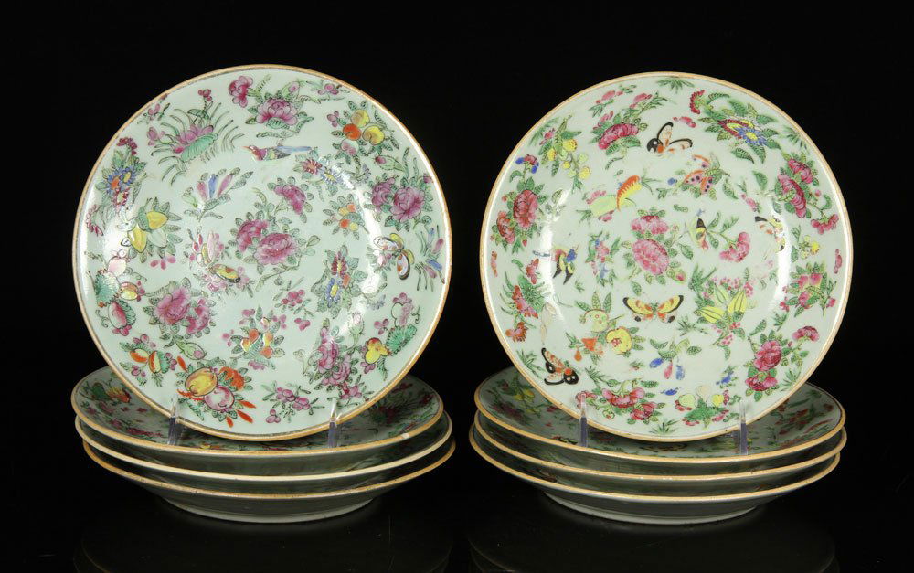 Eight 19th C. Chinese Celadon Plates (1 of 4)