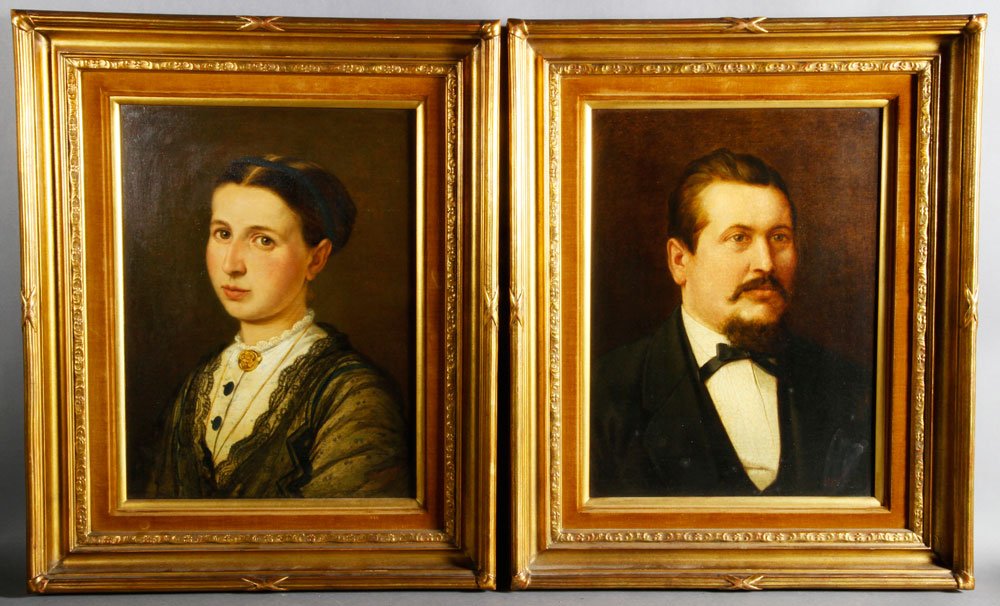 Two 19th C. Portraits, O/C (1 of 5)