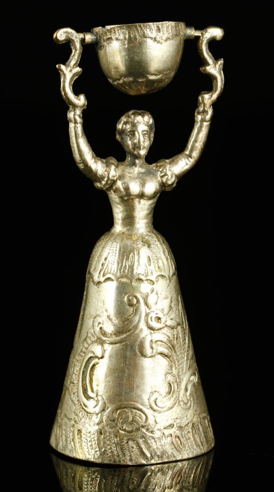 Continental Silver Miniature Wedding Cup: Continental miniature wedding cup, silver, indistinctly hallmarked, circa 1870, approximately 0.6 troy ounces TW, 2 1/2" h. Provenance: From the unreserved private collection of Dorothea M. Beers, Pal