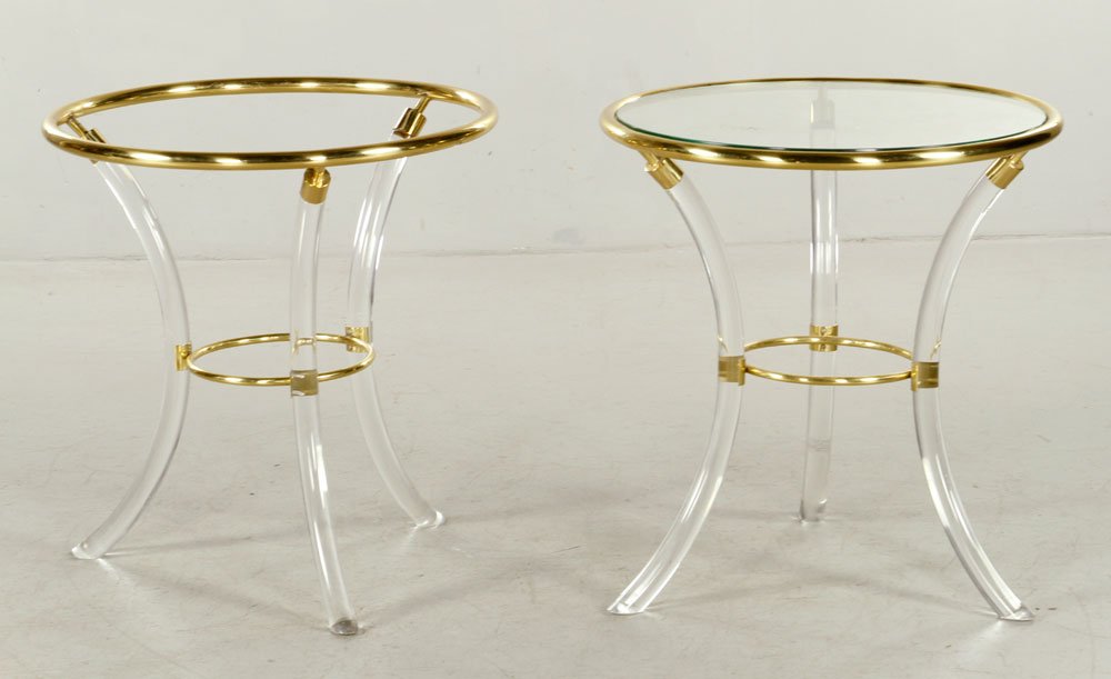 Pr. Brass and Lucite Tables (1 of 4)
