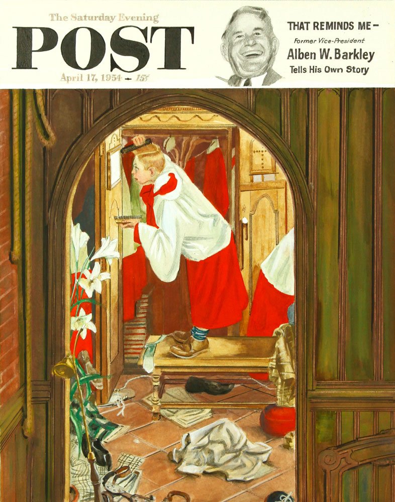 Attr. Rockwell, Preliminary Drawing for the Saturday (1 of 10)