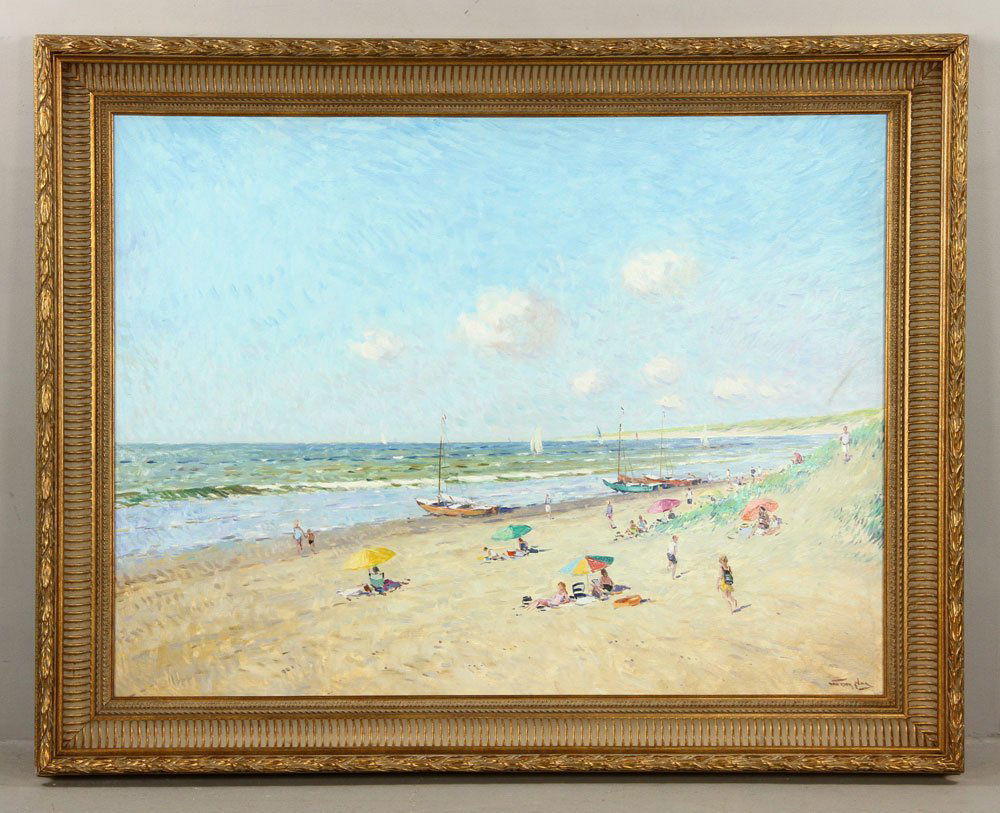 Van der Plas, Beach Scene, O/B (1 of 7)