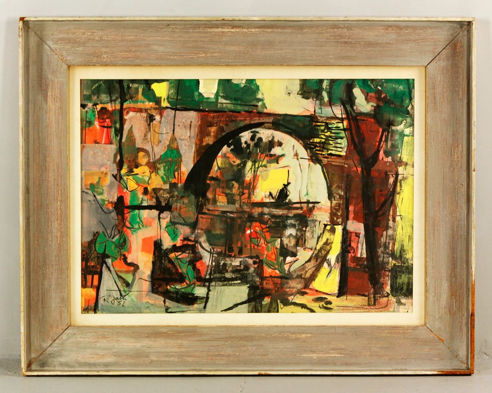 Gates, "Abstract Bridge," Gouache (1 of 4)