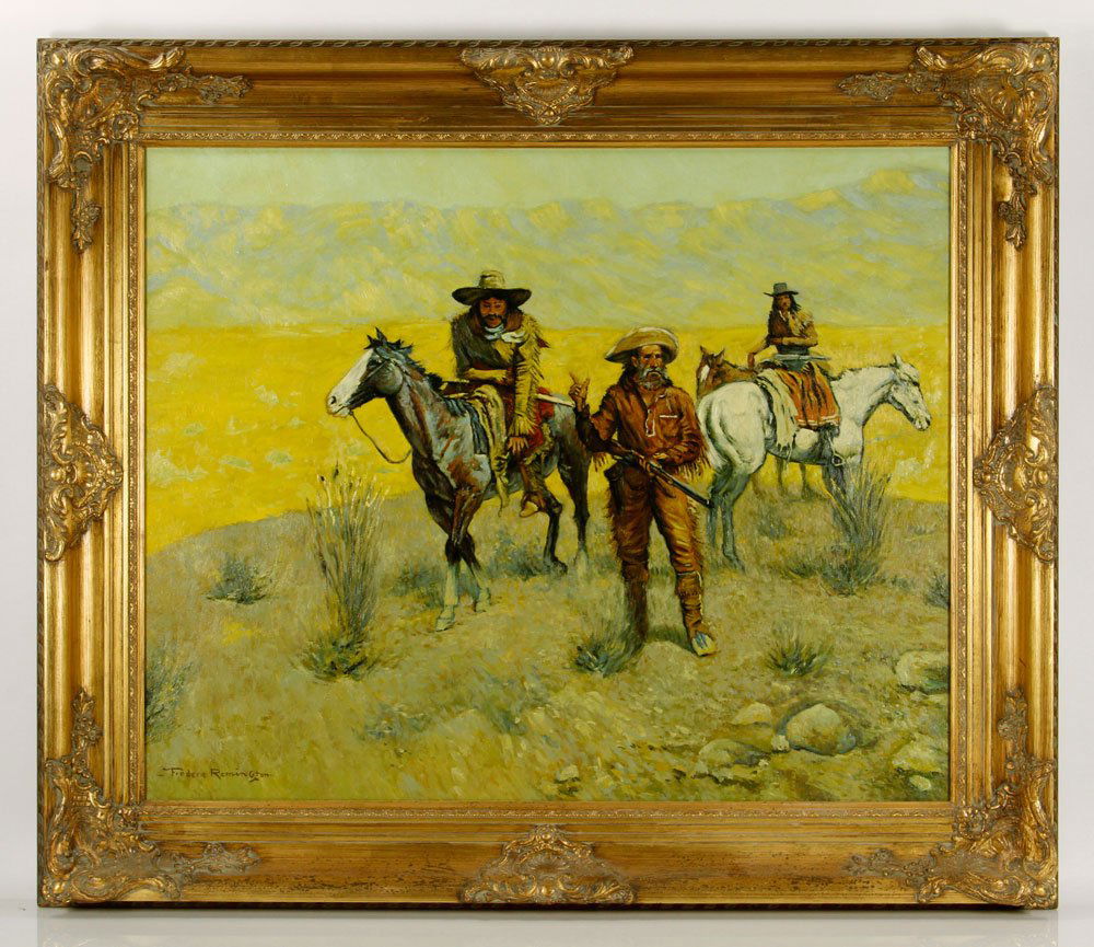 Western School, Cowboys on Horseback, O/C (1 of 4)