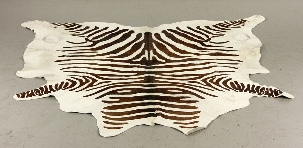 Zebra Pattern Cowhide Rug (1 of 4)