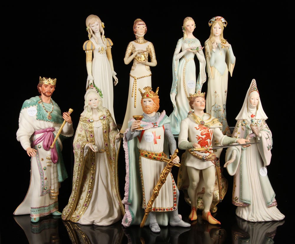 Lot of 9 Monumental Cybis Figures: Lot of nine monumental Cybis royalty figures, bisque, to include: kings, queens and ladies; tallest 16" h. Provenance: From a New Hampshire estate.