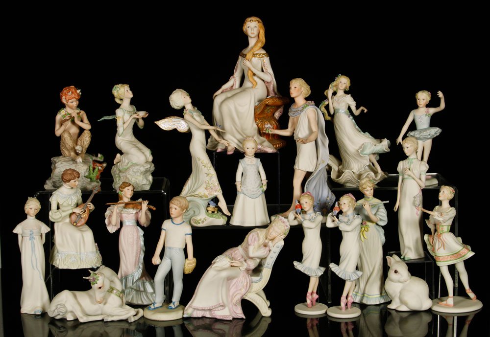 Lot of 21 Cybis Figures, Porcelain: Lot of twenty-one Cybis figures, porcelain, to include: fairy, ballerinas, baseball player, princess, Venus, Pan, musicians, unicorn and bunnies; tallest 11" h. Provenance: From a New Hampshire estate
