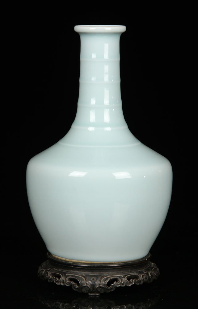 18th C. Chinese Light Green Glazed Bottle Vase (1 of 4)