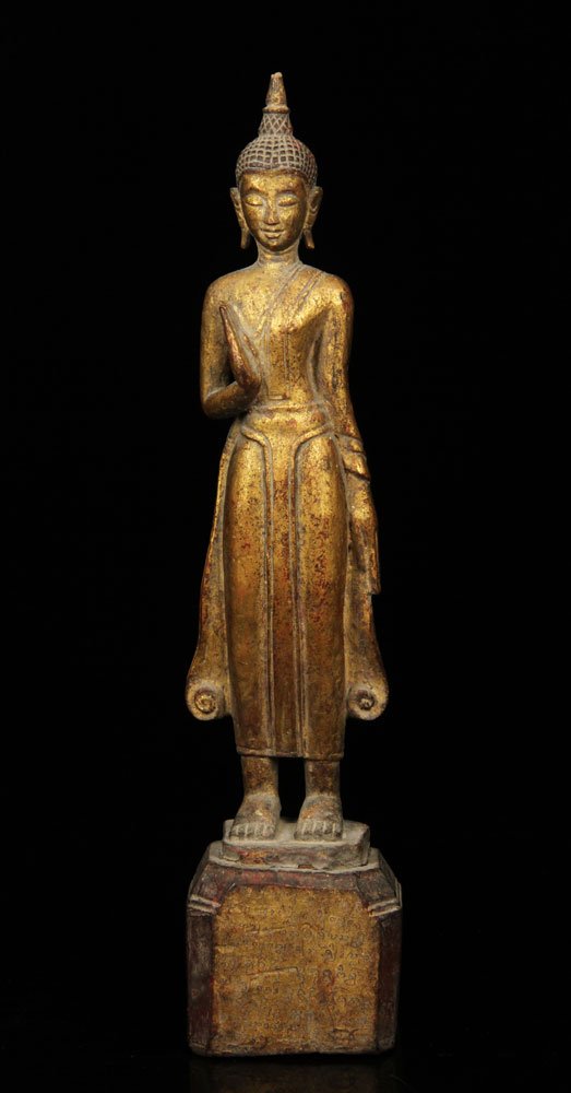 Early 20th C. Thai Gilt Wood Buddha (1 of 4)