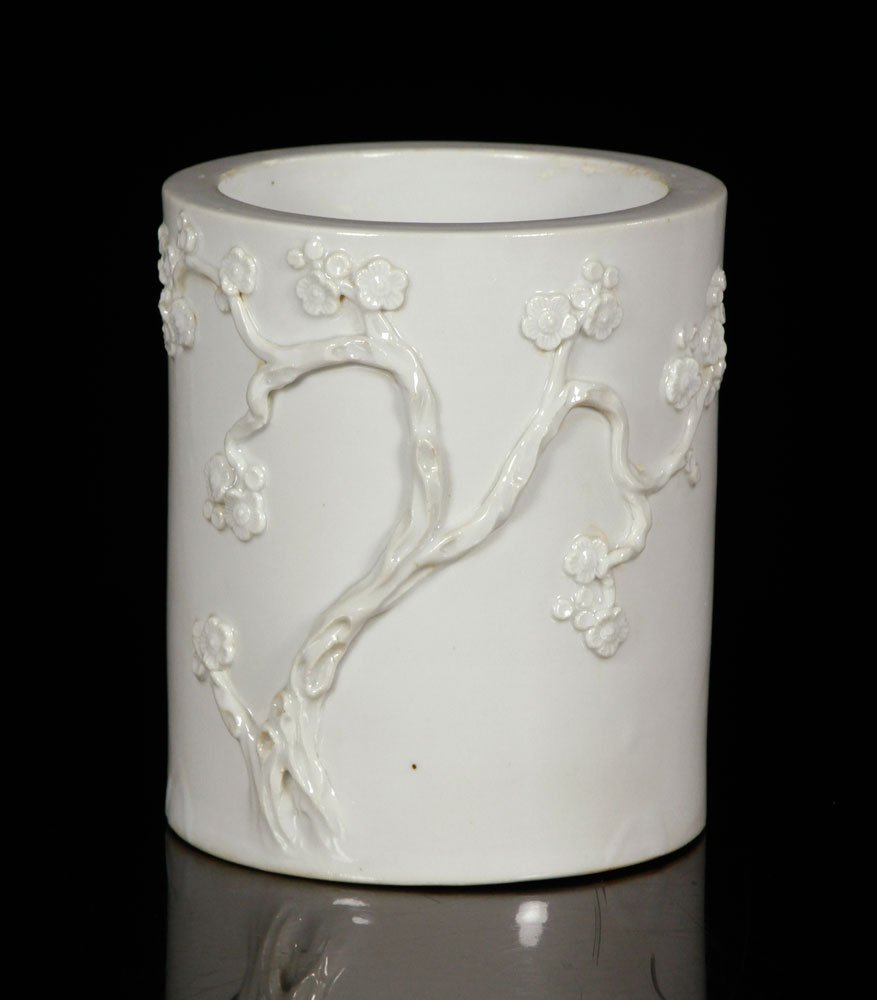 Chinese White Glazed Brush Pot (1 of 5)