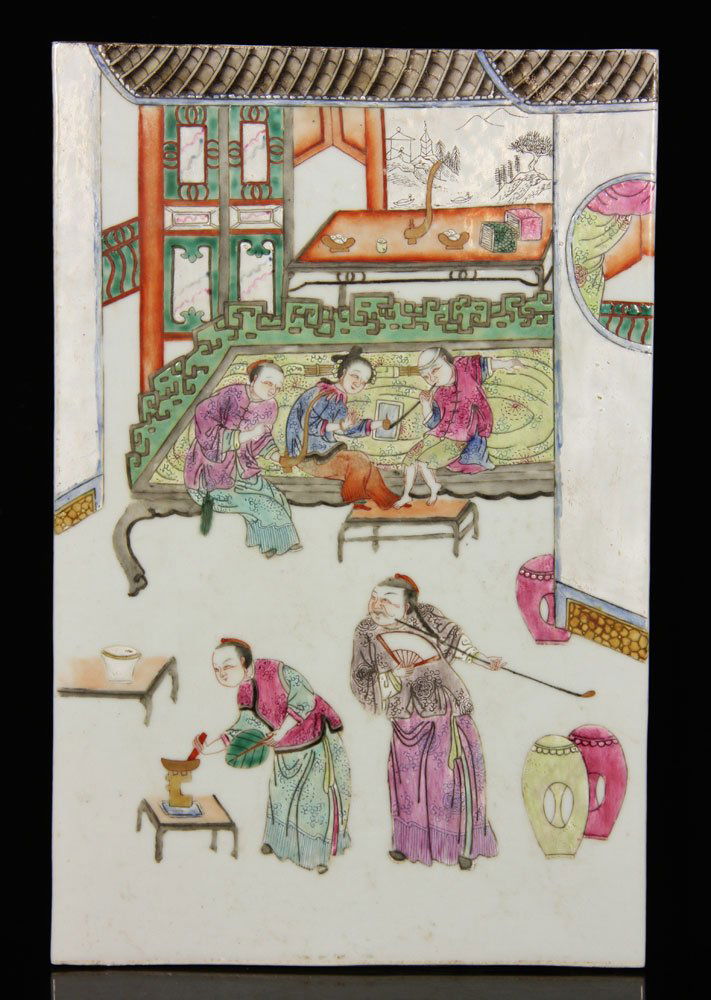 19th C. Chinese Famille Rose Plaque (1 of 4)