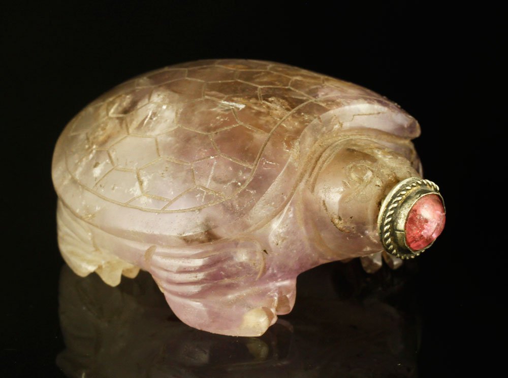 19th C. Chinese Amethyst Quartz Snuff Bottle (1 of 4)