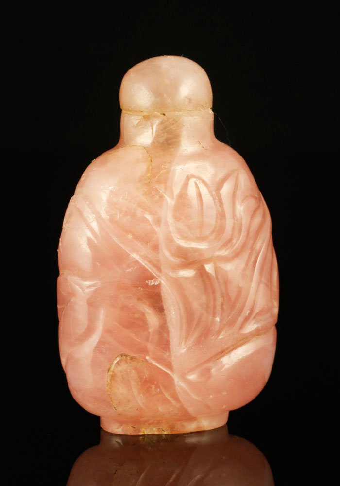 19th C. Chinese Rose Quartz Snuff Bottle (1 of 4)