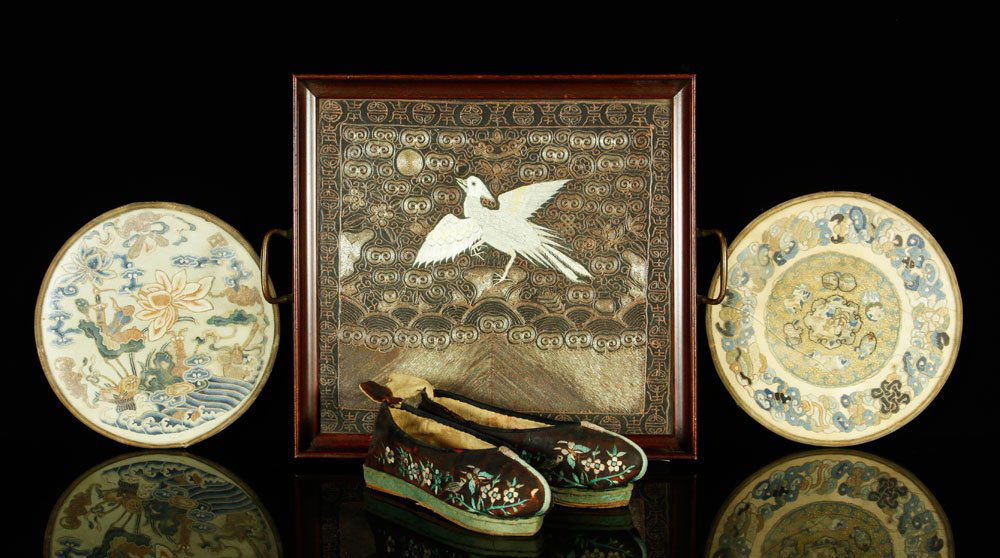 Five 19th C. Chinese Embroidered Items (1 of 4)